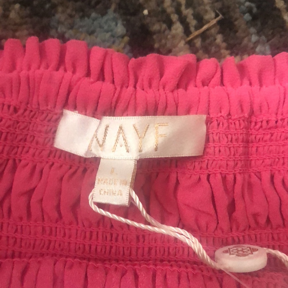 NWT WAYF Hot Pink Ruched Ruffled Puff Sleeve Cropped Top - Picture 6 of 9